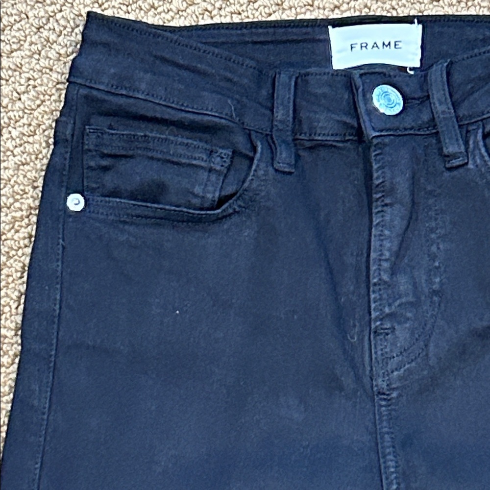 Frame Le Crop Mini Boot Jeans size 26 Film Noir Black - Picture 3 of 14